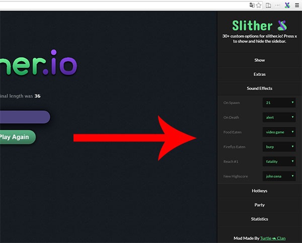SlitherX Sidebar Mods 