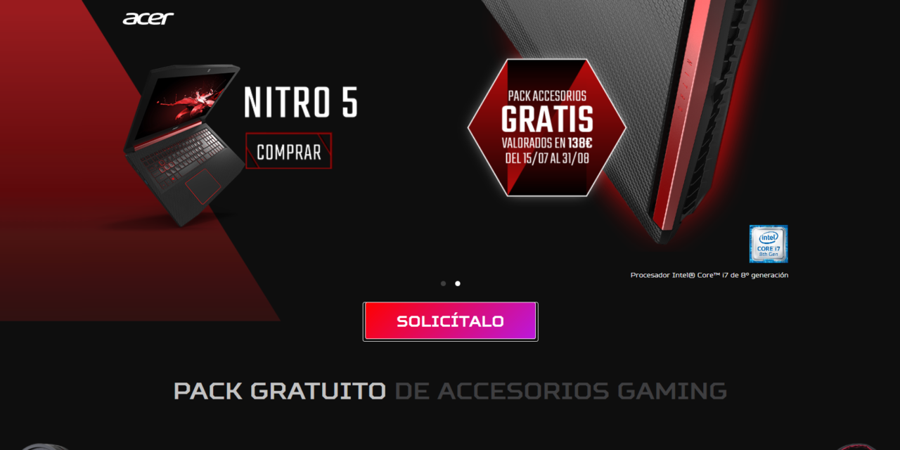 Acer regala un pack de accesorios gaming al comprar un Nitro 5 o Predator Helios 300