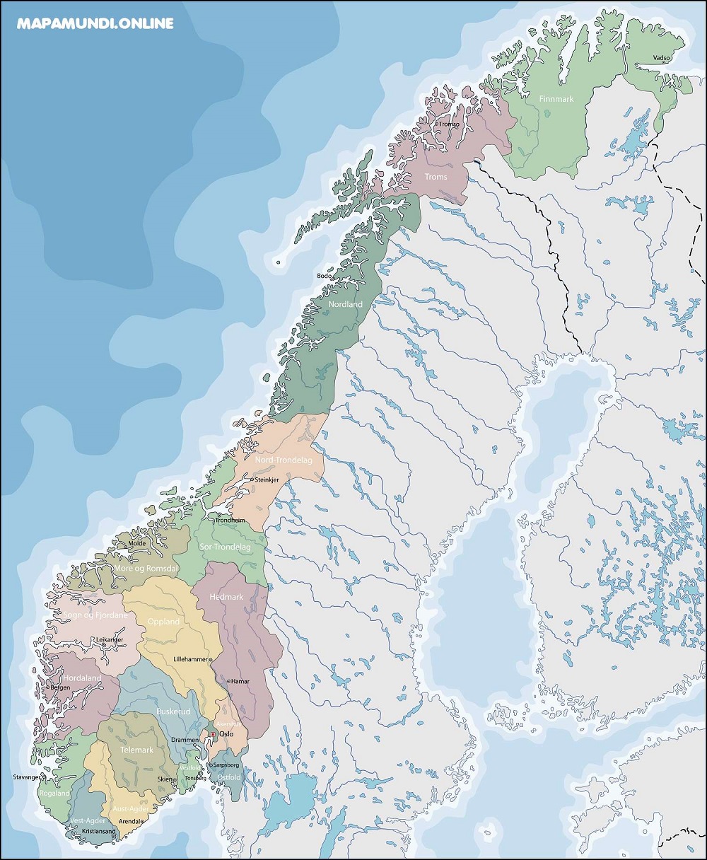 mapa de noruega