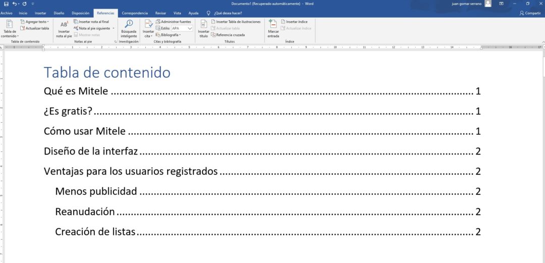 Cómo Hacer Un índice Automático En Word - Davis Thomene