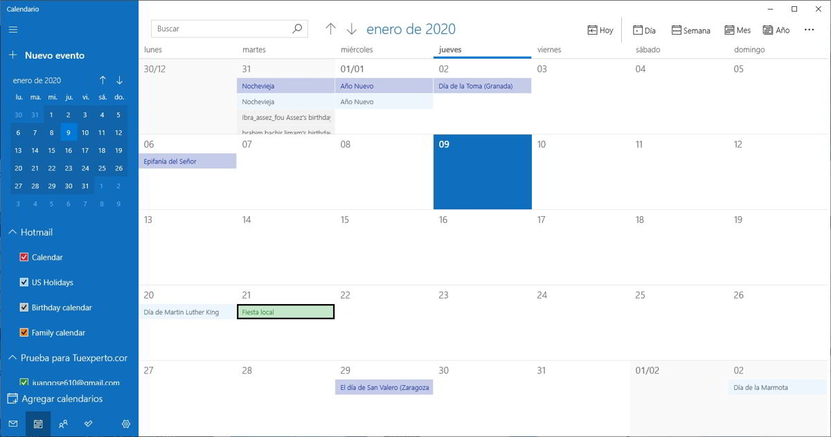 google calendar app in windows 10