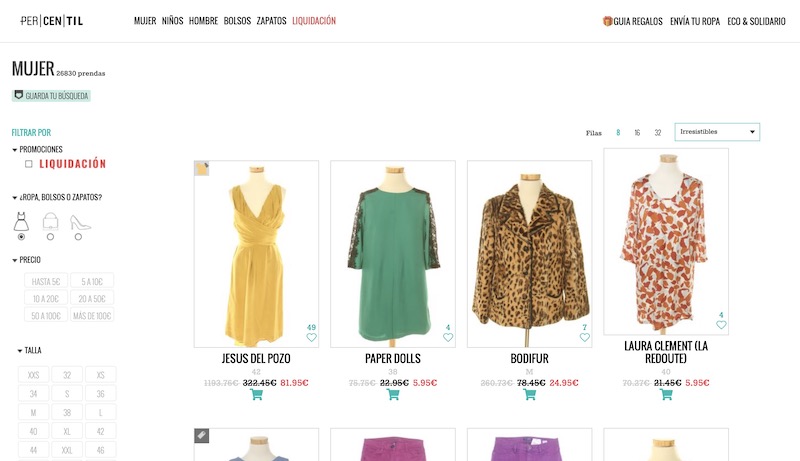 vender y ropa de segunda mano online