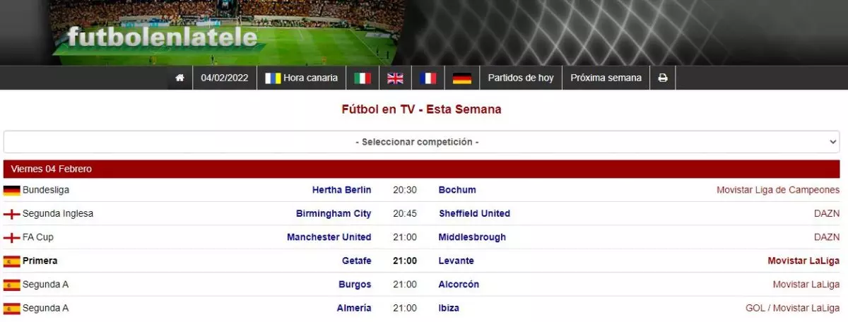 Chapoteo Aja veterano Con esta web sabrás el horario y canal para ver cualquier partido de fútbol
