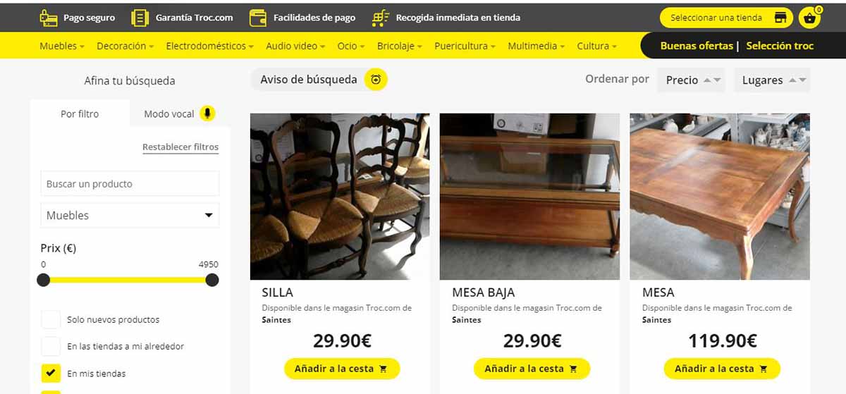 Compra y venta de muebles usados y clasicos - Página web de tobaxiloxu