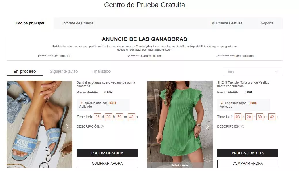 Ropa de discount prueba gratis shein