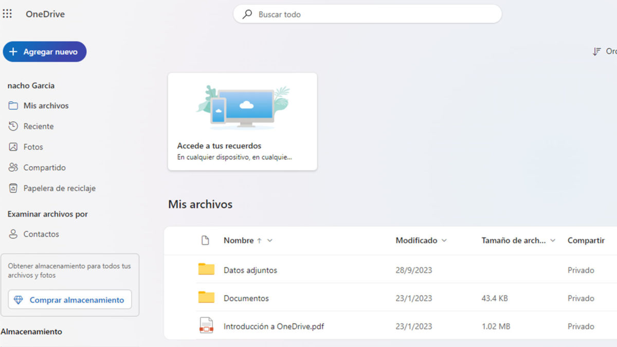 Servicios de almacenamiento en la nube gratis: OneDrive