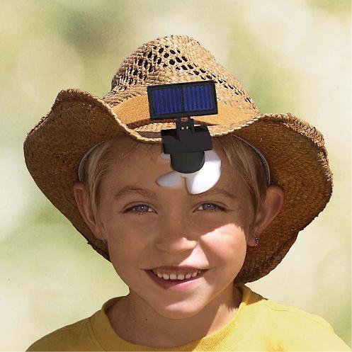 Inteprter Sombrero para el sol con ventilador solar para una